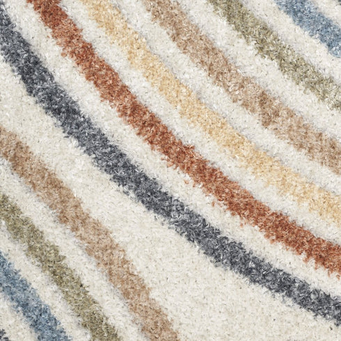 10' Blue And Ivory Abstract Washable Runner Rug